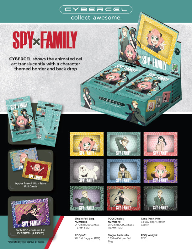 SPY X FAMILY Series 1 CYBERCEL Collectible 3D Cel Art Cards